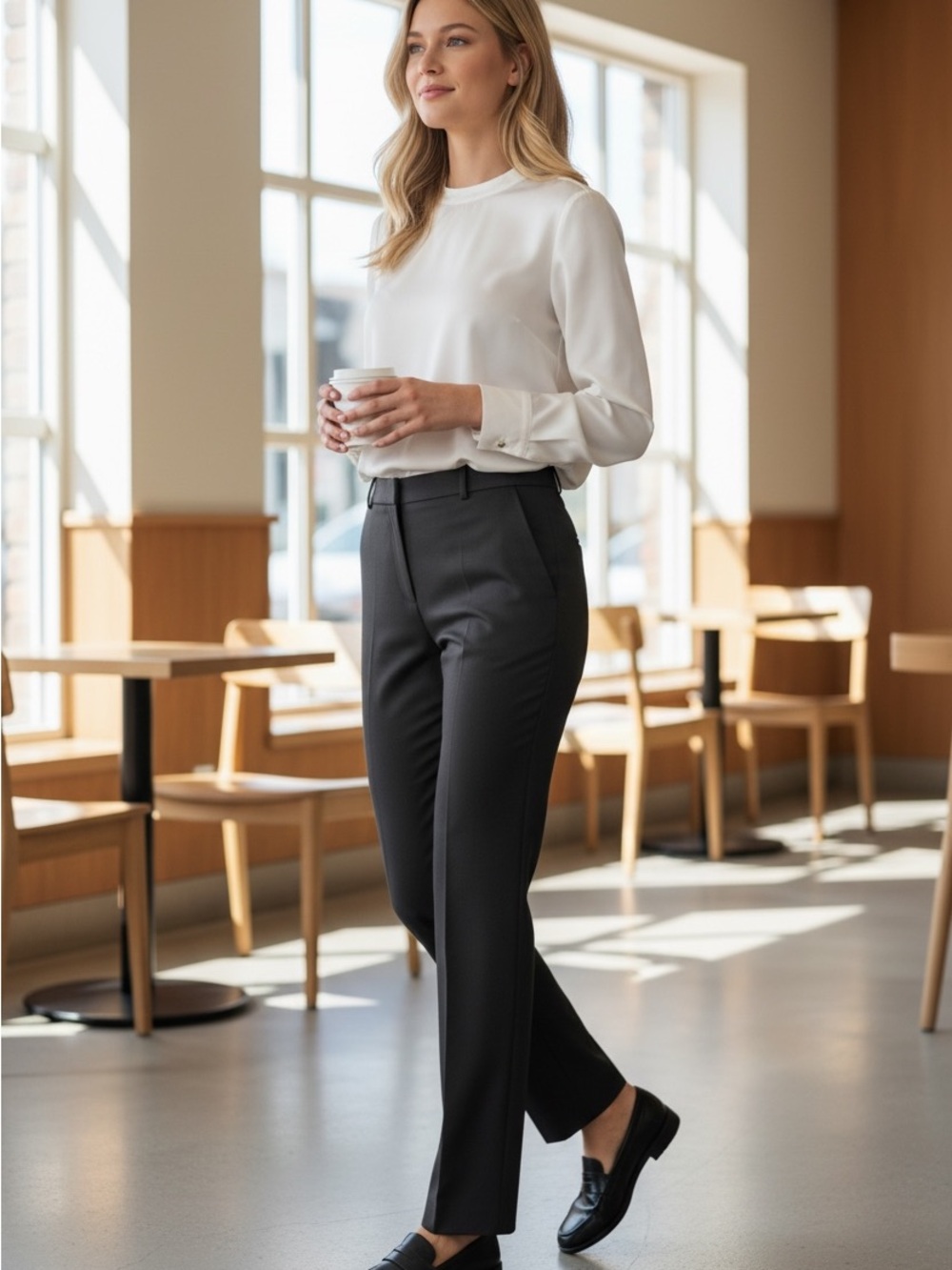 Ann Taylor Straight Leg Dress Pants in Black